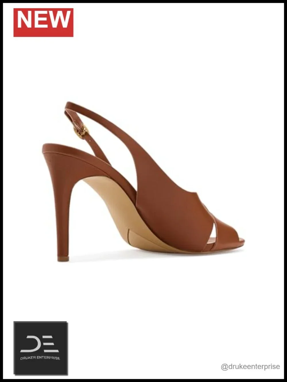 Franco Sarto Hatsy Slingback Heeled Sandals PU Faux Leather Peep Toe
